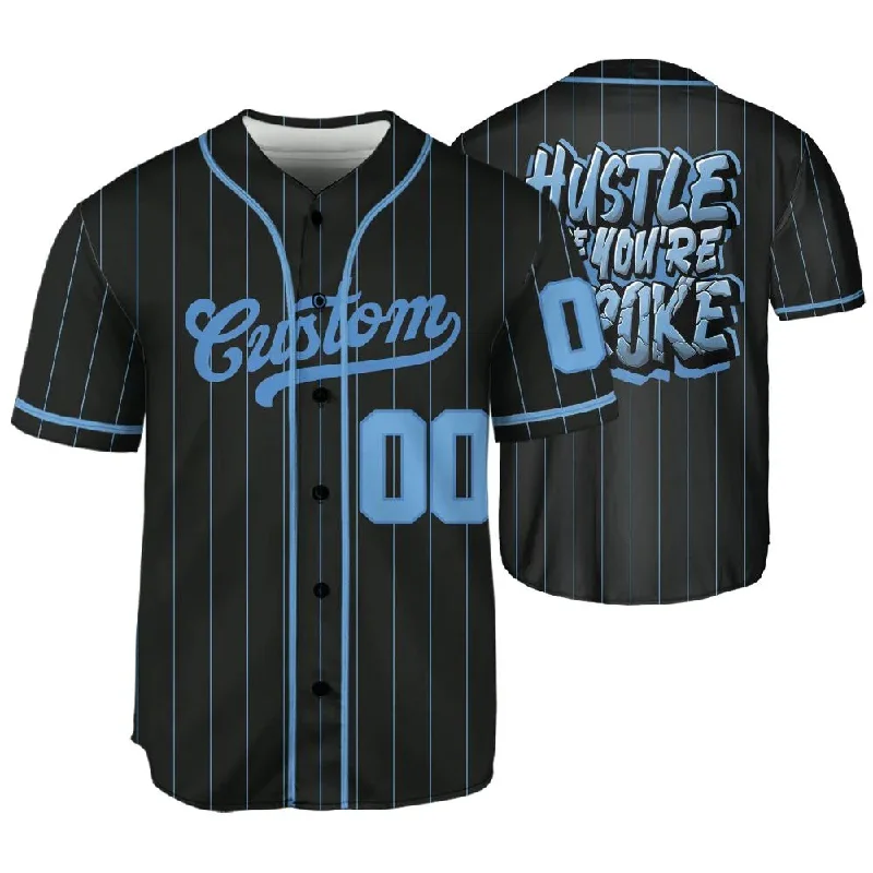 AM Plus Black Univercitii Blue NastyJamz Jersey Match Hustle Like Broke One Size Text