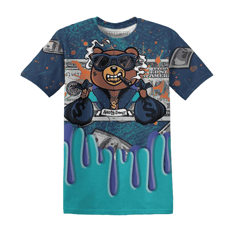 NastyJamz AM Plus Drift Midnight Navy Total Orange Dusty Cactus T-Shirt Match BER Dollar All-Over Print