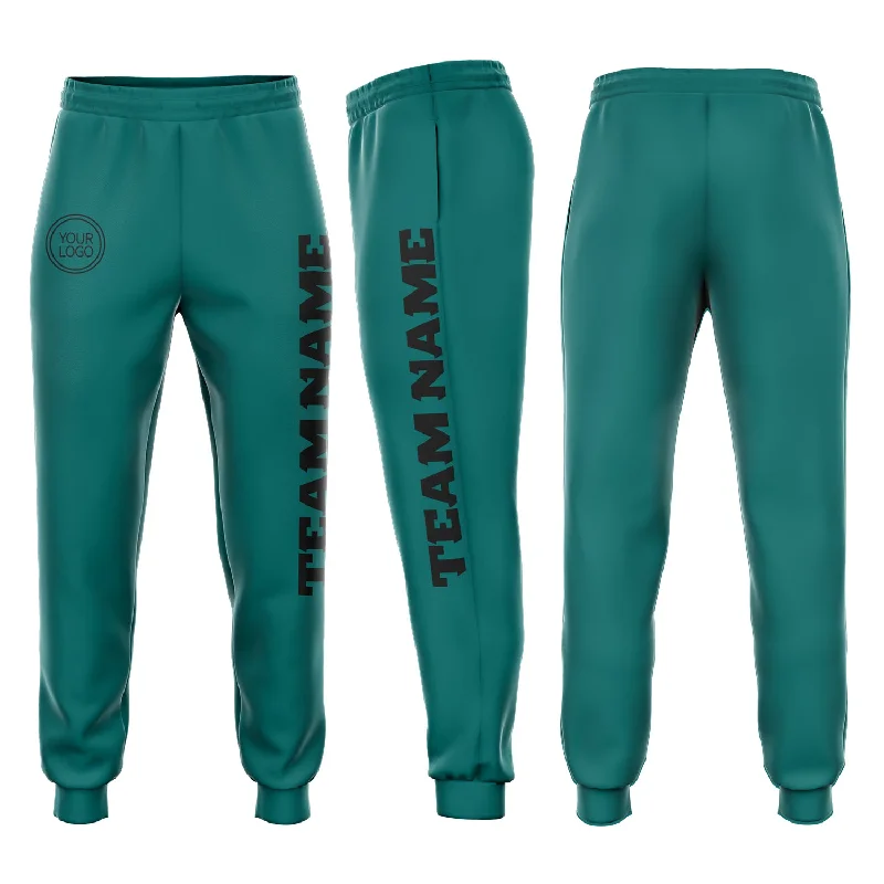 One Size Aqua Black Fleece Jogger Sweatpants