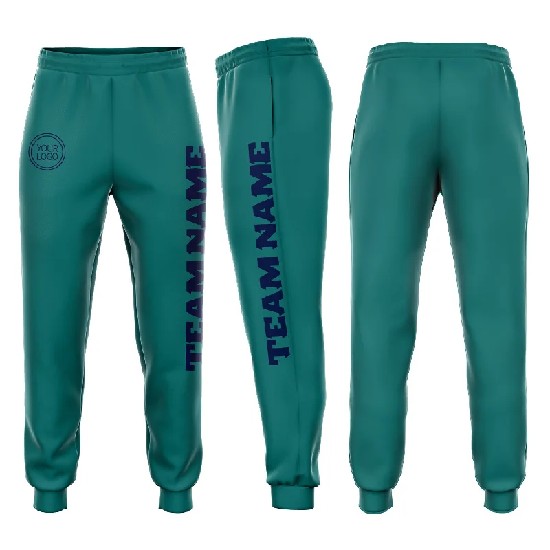 One Size Aqua Navy Fleece Jogger Sweatpants