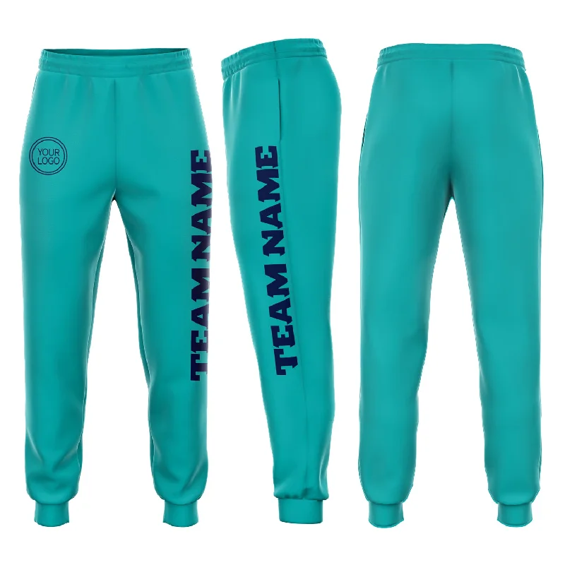 One Size Aqua Navy Fleece Jogger Sweatpants