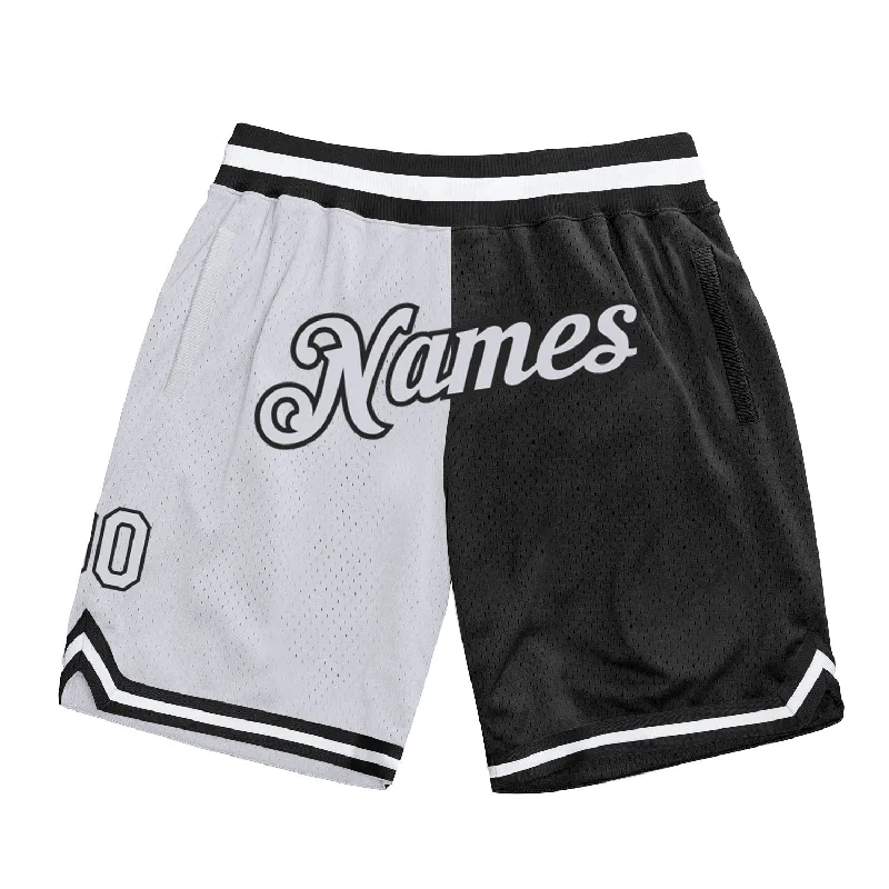 One Size Black White Authentic Throwback Split Fashion Basketball Shorts