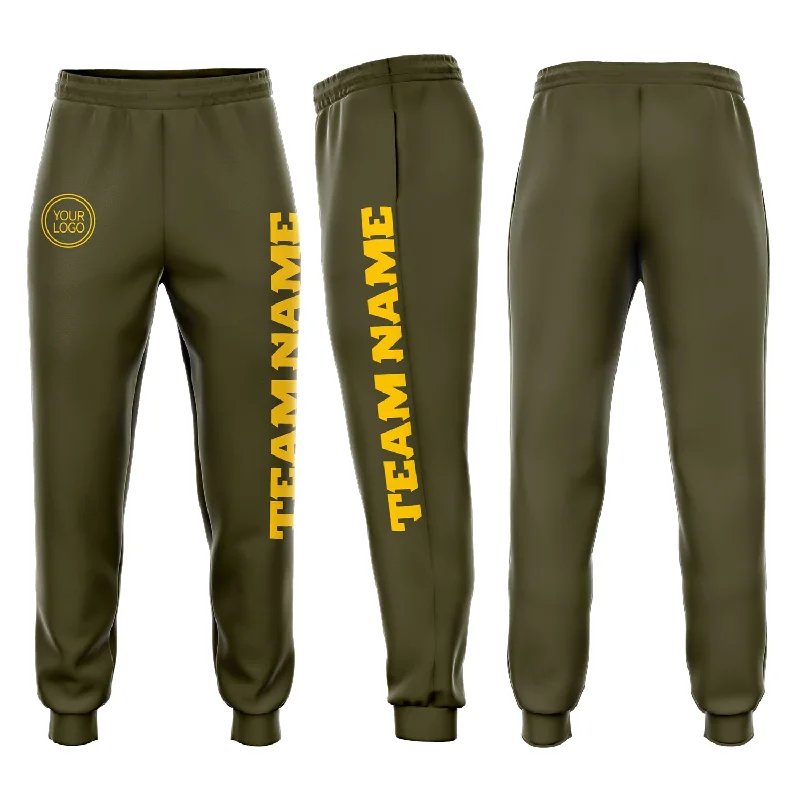 One Size Olive Gold Fleece Salute To Service Jogger Sweatpants