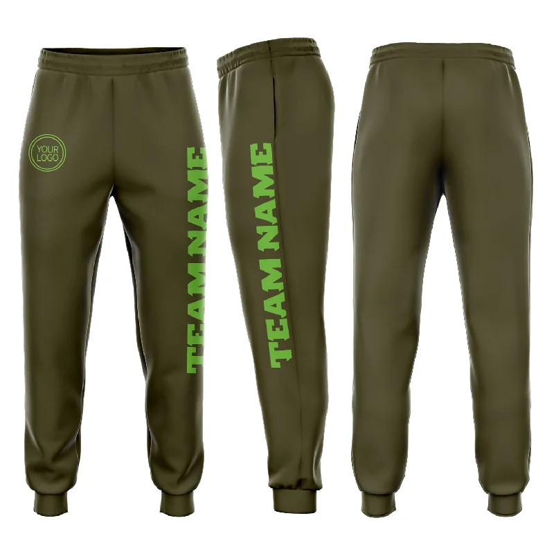 One Size Olive Neon Green Fleece Salute To Service Jogger Sweatpants