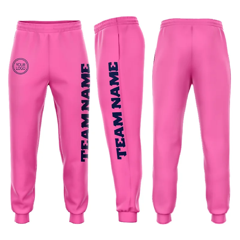 One Size Pink Navy Fleece Jogger Sweatpants