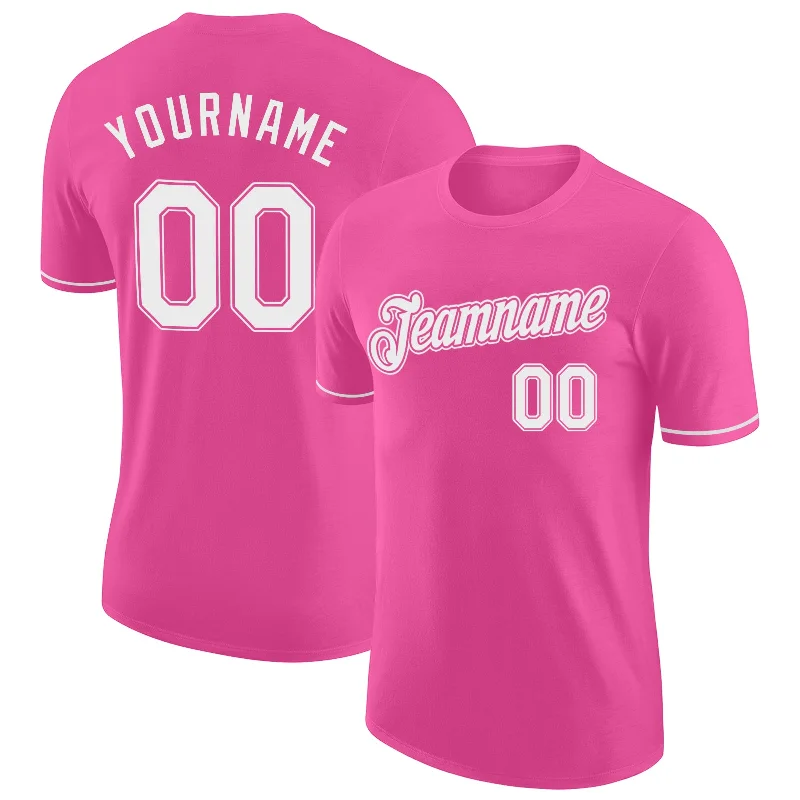 One Size Pink White Performance T-Shirt