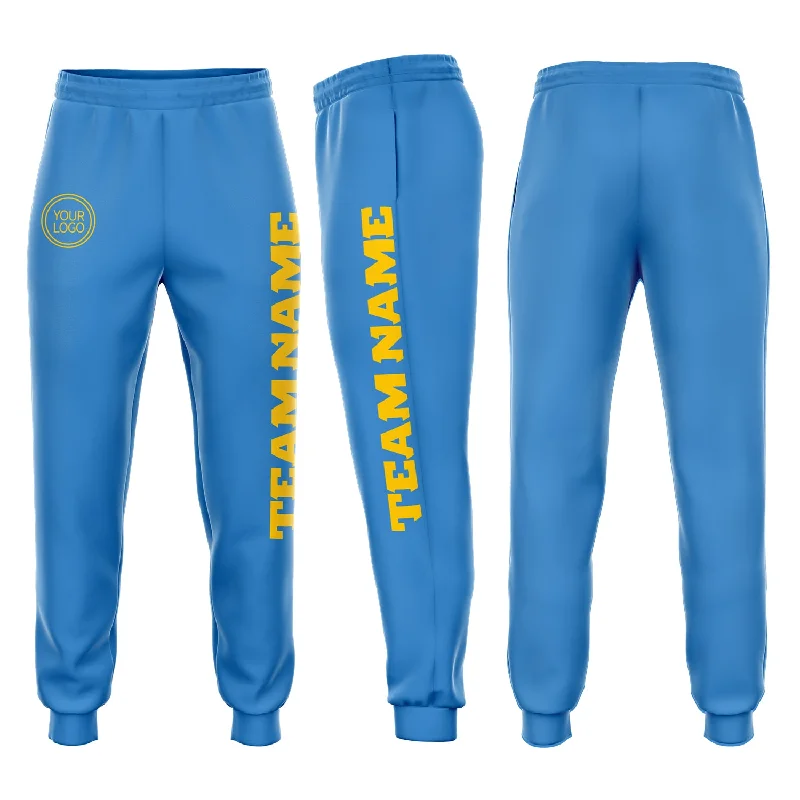 One Size Powder Blue Gold Fleece Jogger Sweatpants