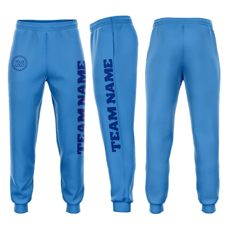 One Size Powder Blue Royal Fleece Jogger Sweatpants