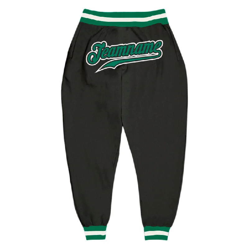 One Size Black Kelly Green-White Sports Pants