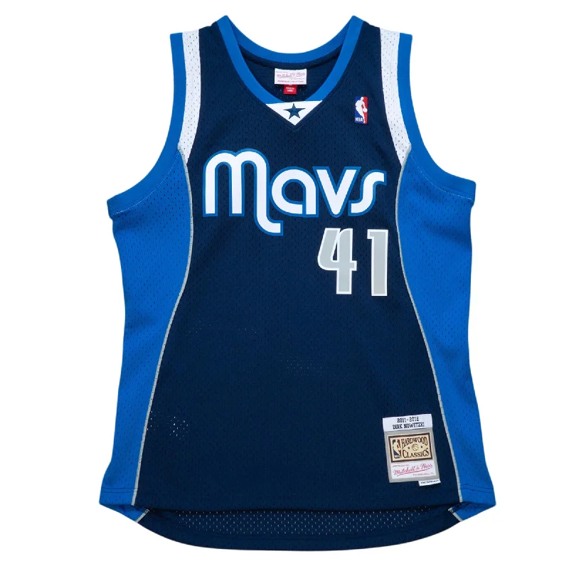 DIRK NOWITZKI DALLAS MAVERICKS MITCHELL & NESS NAVY SWINGMAN JERSEY