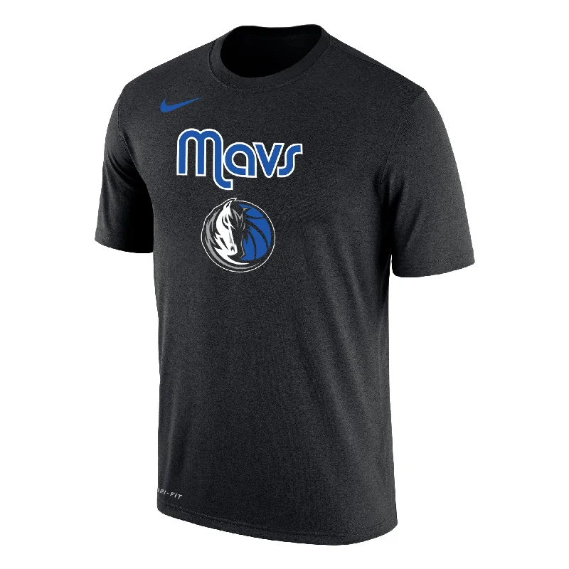 DALLAS MAVERICKS NIKE DRI-FIT BLACK COTTON SHORT SLEEVE TEE