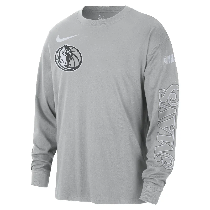 DALLAS MAVERICKS NIKE CITY EDITION 2024-25 FLAT SILVER LONG-SLEEVE TEE