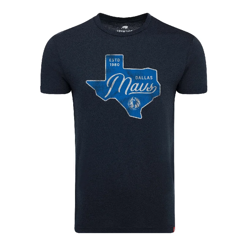 DALLAS MAVERICKS SPORTIQE NAVY TEXAS STATE HORSE HEAD COMFY TEE