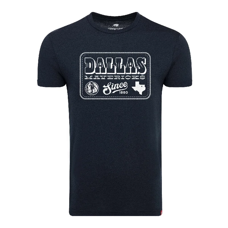 DALLAS MAVERICKS SPORTIQE NAVY HORSE HEAD TEXAS COMFY TEE