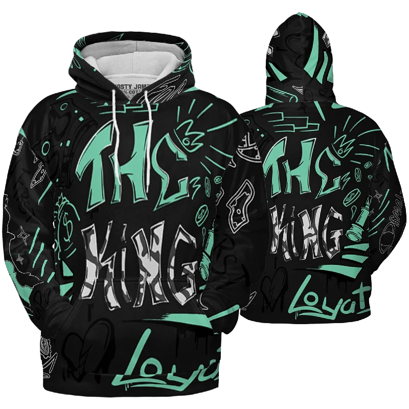 NastyJamz Green Glow 3s Hoodie Match The King Graffiti All-Over Print