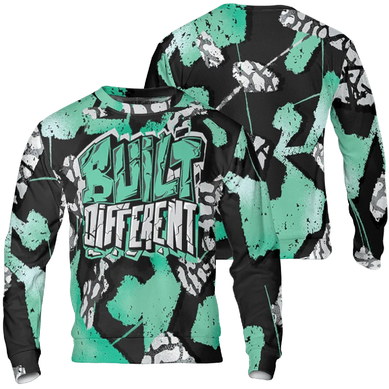 NastyJamz Green Glow 3s Sweatshirt Match Built Different Broken All-Over Print