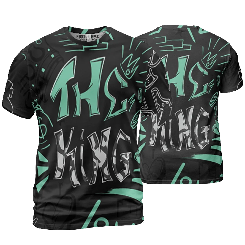 NastyJamz Green Glow 3s T-Shirt Match The King Graffiti All-Over Print