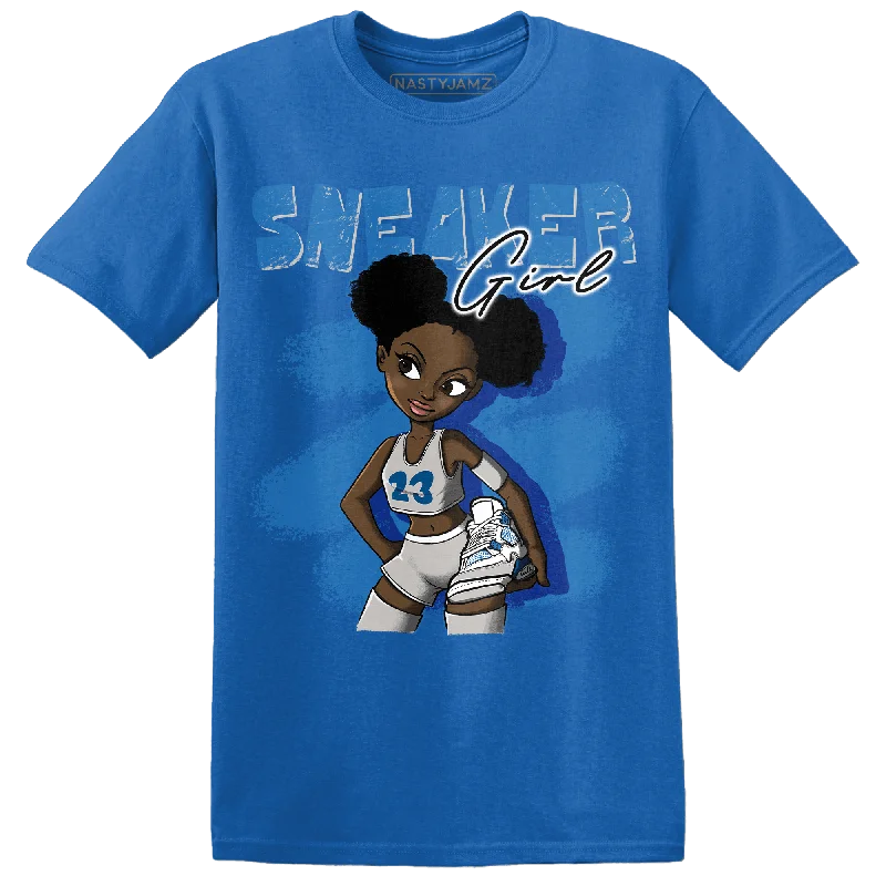 NastyJamz Industrial Blue 4s T-Shirt Match Black Sneaker Girl