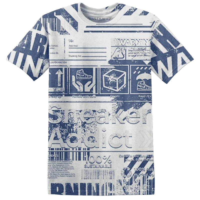 NastyJamz Low Diffused Blue 11s T-Shirt Match Sneaker Addict Warning All-Over Print