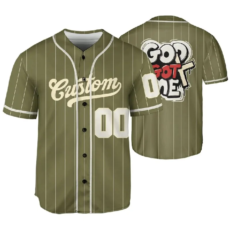 Medium Olive 1s NastyJamz Jersey Match God Got Me One Size Text