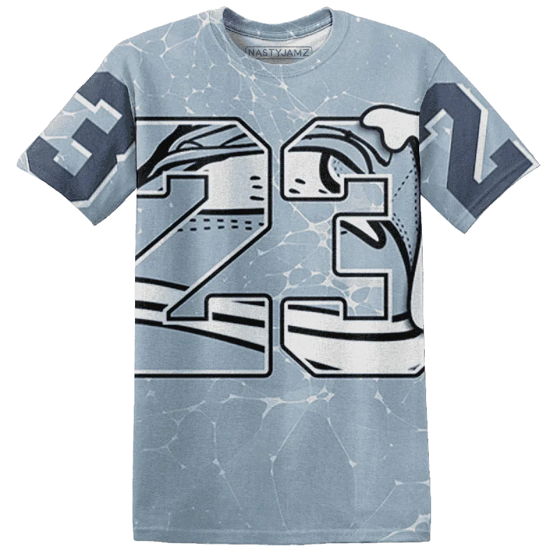 NastyJamz Mid Diffused Blue Grey 1s T-Shirt Match 23 Sneaker All-Over Print