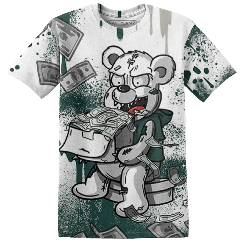 NastyJamz Oxidized Green 4s T-Shirt Match Cash Money Splash Paint All-Over Print