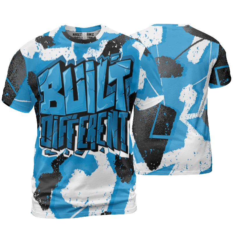 NastyJamz Powder Blue 9s T Shirt Match Built Different Broken All-Over Print