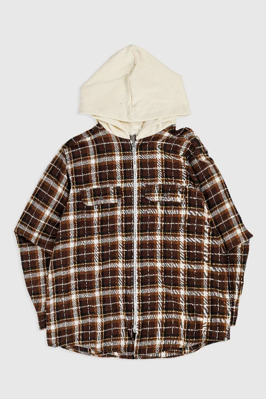 Unisex Rework Hooded Flannel - L