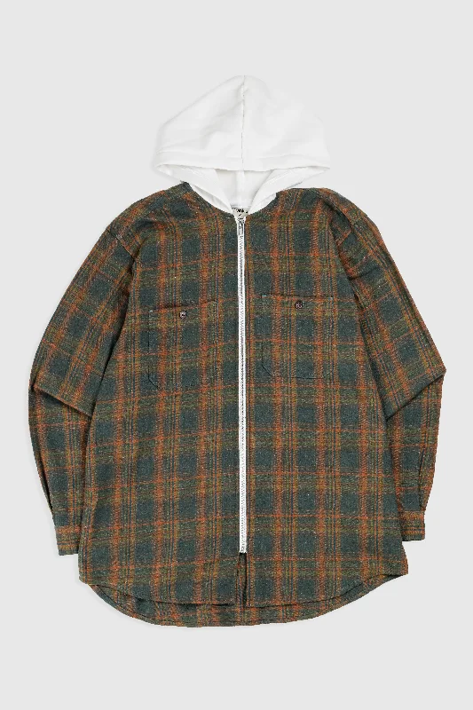 Unisex Rework Hooded Flannel - M