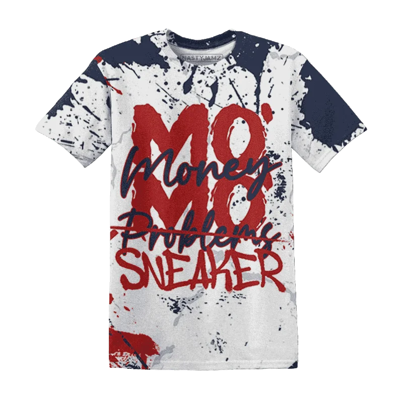 NastyJamz White Navy 6s T-Shirt Match MO sneaker All-Over Print