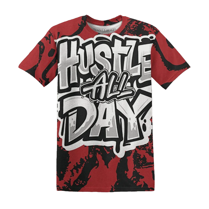 Black Toe Reimagined Red White 1s NastyJamz T-Shirt Match Hustle All Day All-Over Print