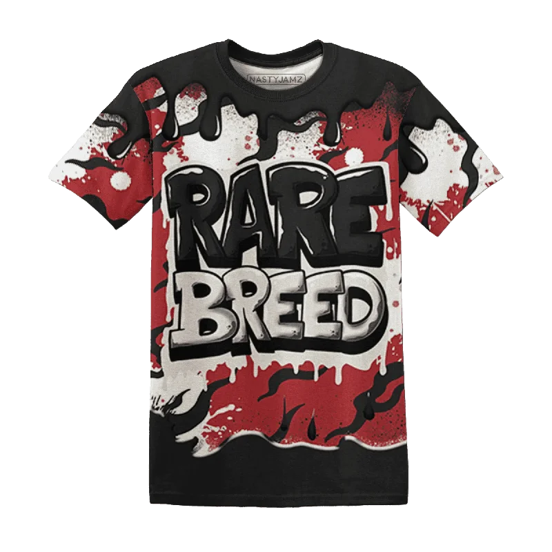 Black Toe Reimagined Red White 1s NastyJamz T-Shirt Match Rare Breed Drippin All-Over Print