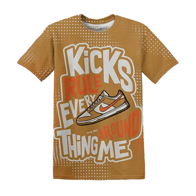 Dunk Low Retro Wheat Orange NastyJamz T-Shirt Match Kicks Rule All-Over Print