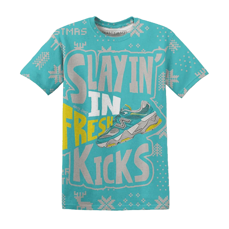 NBL Cyan Burst 9060 NastyJamz T-Shirt Match Slayin Kicks All-Over Print