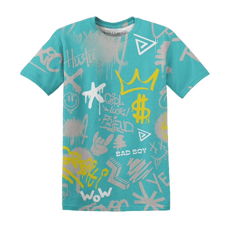 NastyJamz NBL Cyan Burst 9060 T-Shirt Match Graffiti King Doodle Style All-Over Print