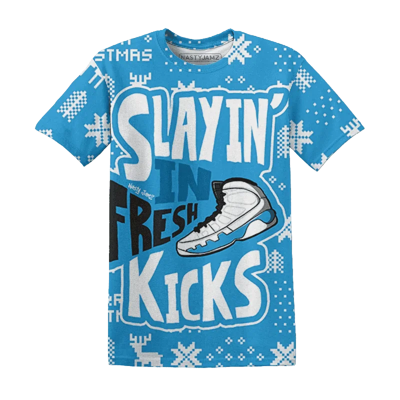 Powder Blue 9s NastyJamz T-Shirt Match Slayin Kicks All-Over Print