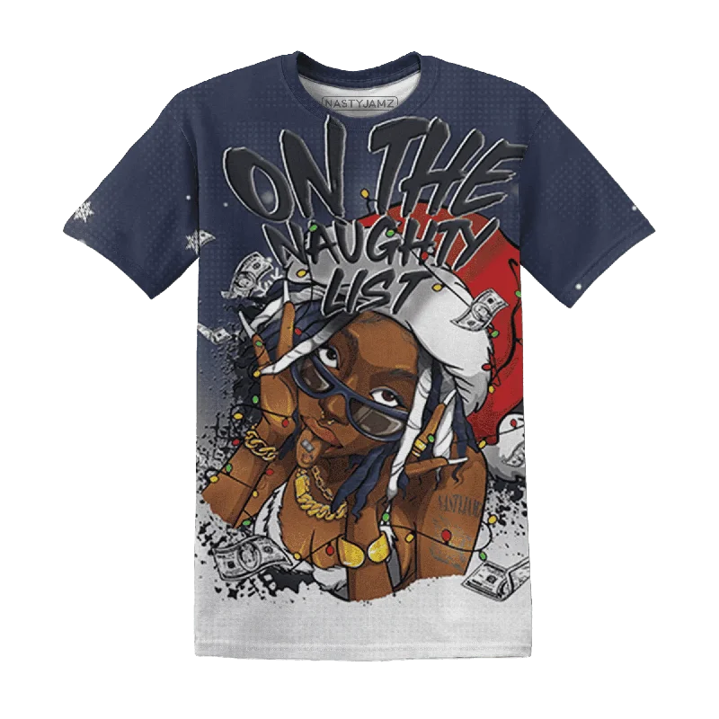 VaporMax Metallic Navy Midnight NastyJamz T-Shirt Match Xmas Naughty List All-Over Print