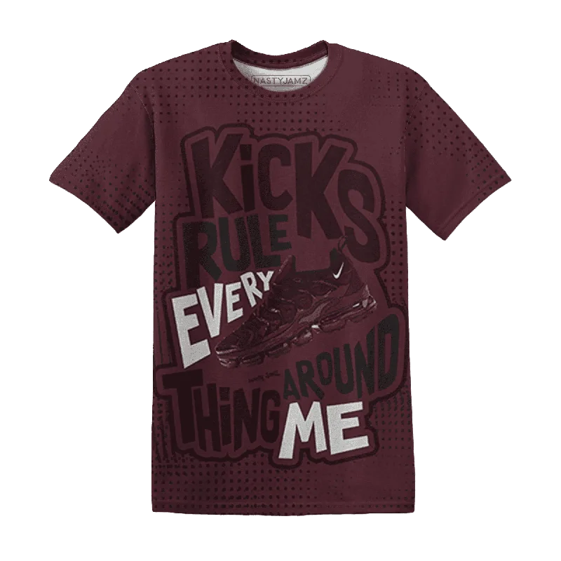 NastyJamz VaporMax Night Maron Burgundy T-Shirt Match Kicks Rule All-Over Print