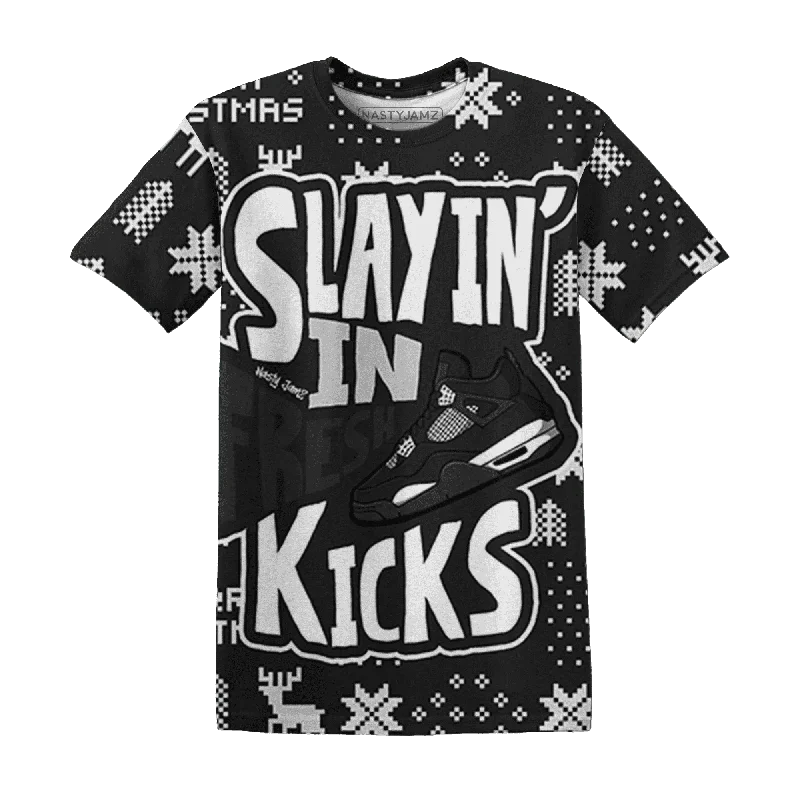 White Thunder 4s NastyJamz T-Shirt Match Slayin Kicks All-Over Print