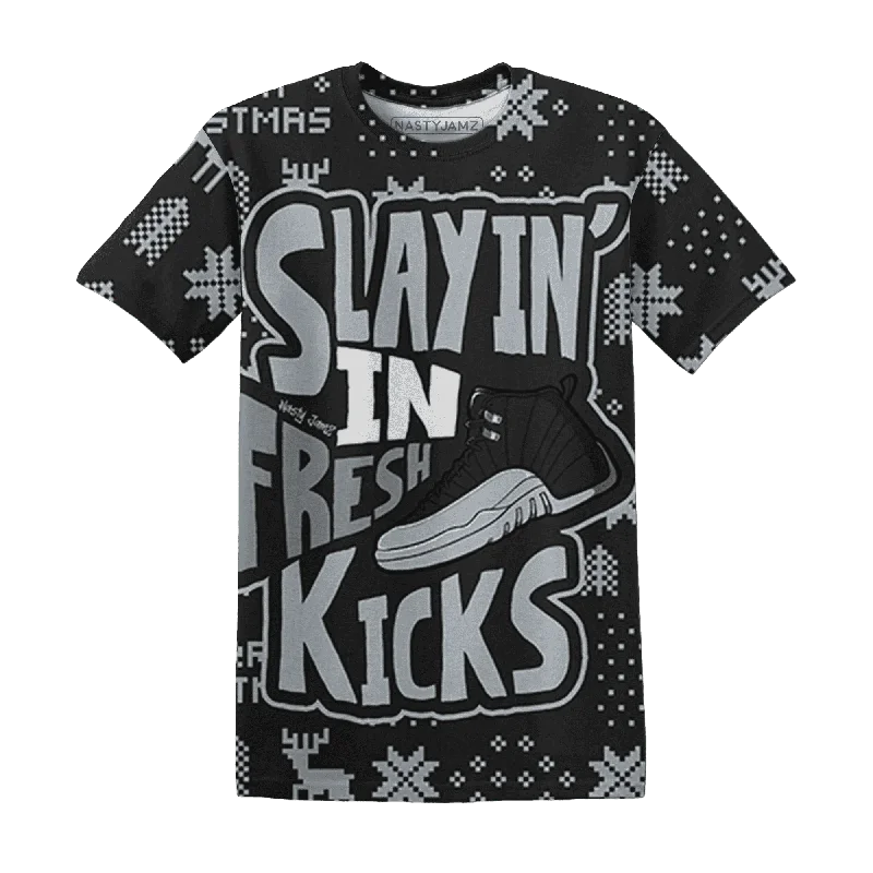 Wolf Grey 12s NastyJamz T-Shirt Match Slayin Kicks All-Over Print