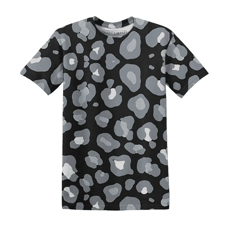 NastyJamz Wolf Grey 12s T-Shirt Match Leopard Pattern All-Over Print